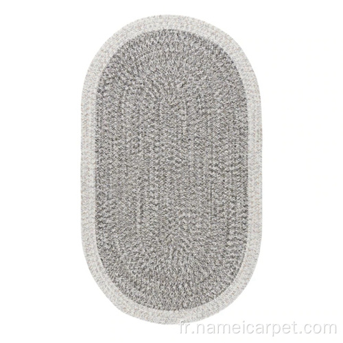 Tapis de forme ovale tressé en polypropylène tapis de tapis